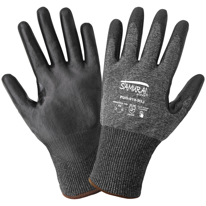 Samurai Glove® Polyurethane Coated 18-Gauge Tuffalene® Touch Screen Compatible Cut Resistant Gloves