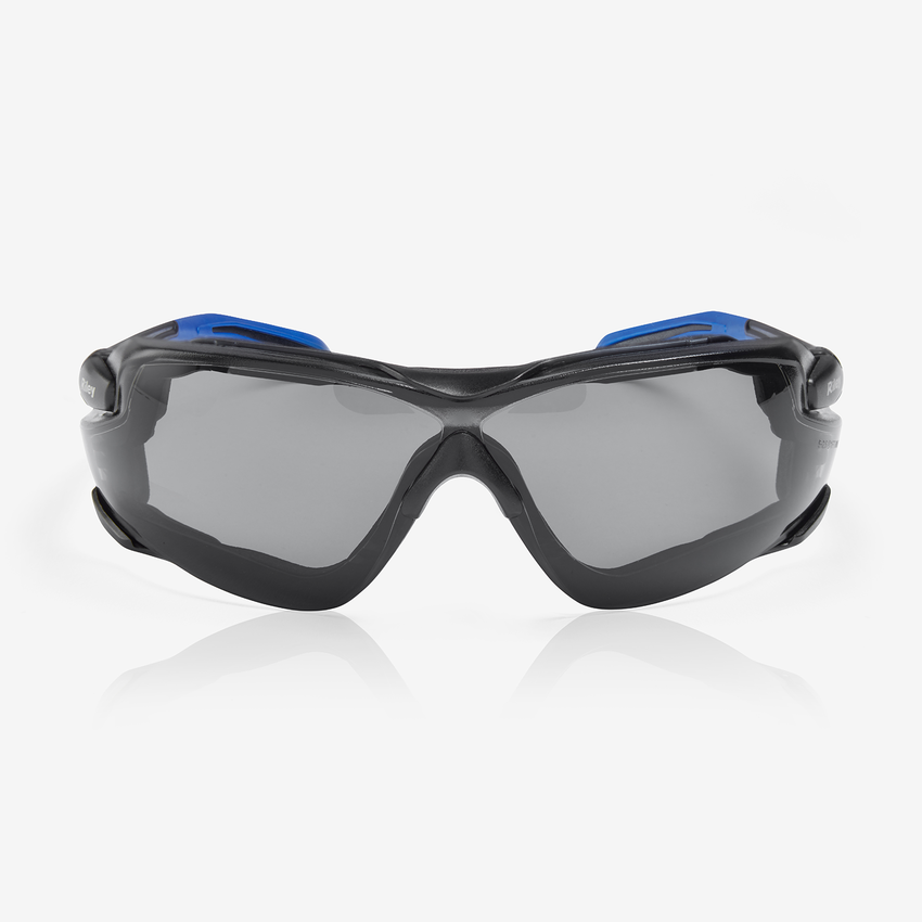 Quadro&trade; Gray Performance Fog Technology Lens, Black and Blue Frame Convertible Safety Glasses