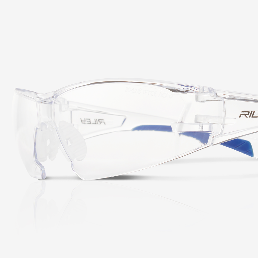 Kosma&trade; Clear Lens, Clear and Blue Frame Safety Glasses