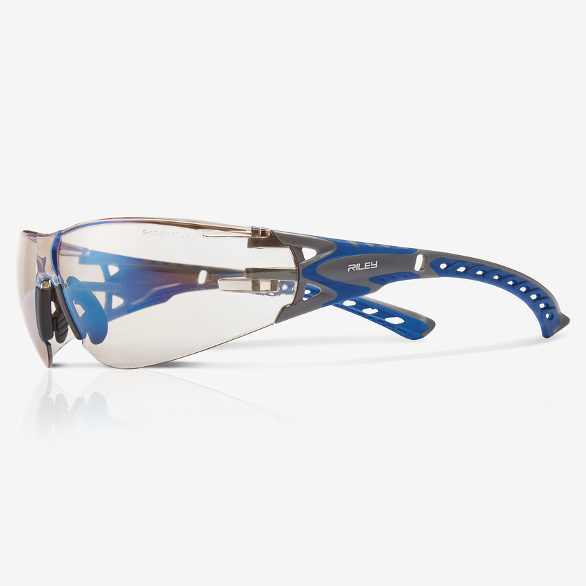 Stream Evo&trade; Twilight Anti-Fog Lens, Gray and Blue Frame Safety Glasses
