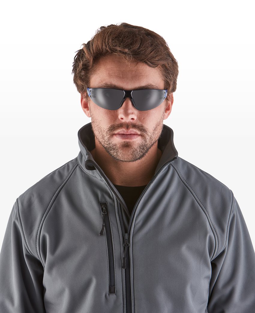 Stream Evo&trade; Gray Lens, Gray and Blue Frame Safety Glasses