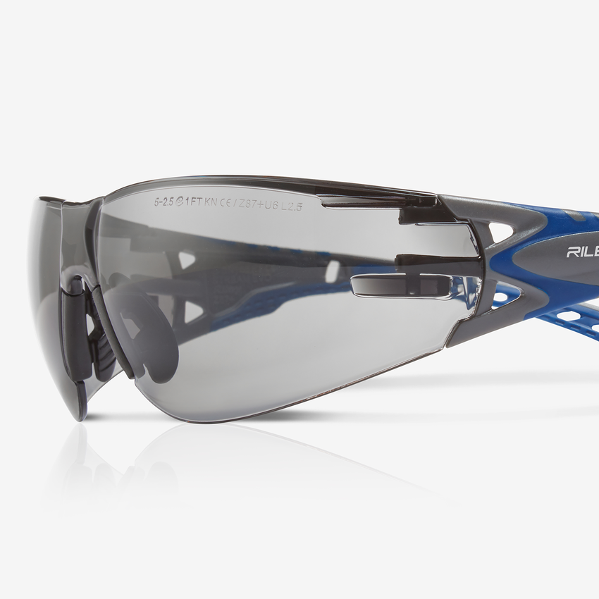 Stream Evo&trade; Gray Lens, Gray and Blue Frame Safety Glasses