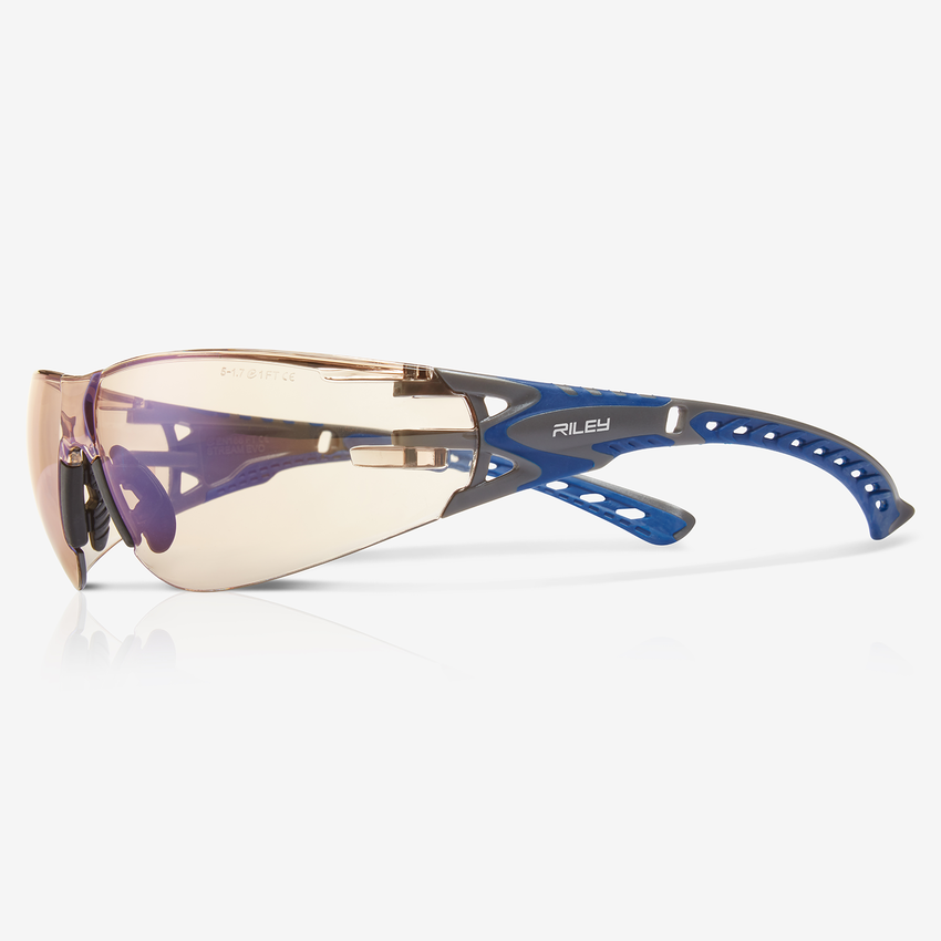 Stream Evo&trade; Twilight Lens, Gray and Blue Frame Safety Glasses