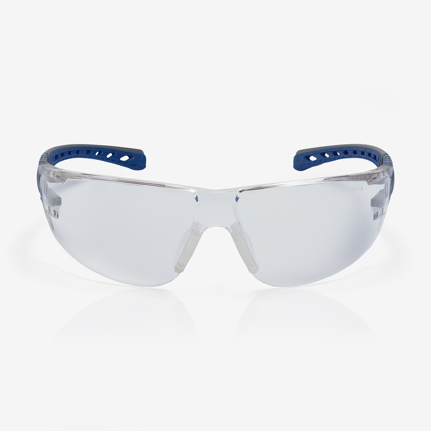 Stream Evo&trade; Eco Clear Anti-Fog Lens, Gray and Blue Frame Safety Glasses