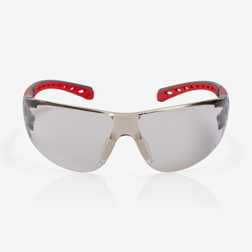 Stream Evo&trade; Small LED Anti-Fog Lens, Gray and Red Frame Safety Glasses