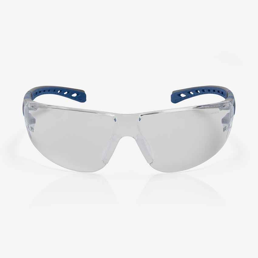 Stream Evo&trade; Indoor/Outdoor Lens, Gray and Blue Frame Safety Glasses