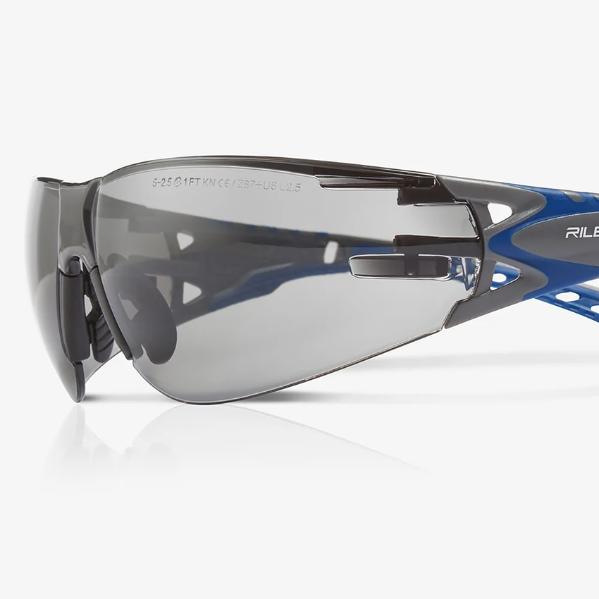 Stream Evo&trade; Eco Gray Anti-Fog Lens, Gray and Blue Frame Safety Glasses