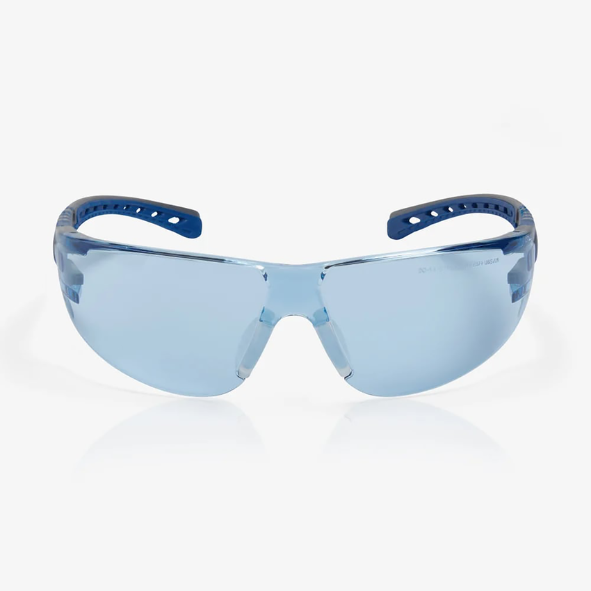 Stream Evo&trade; Eco Blue Anti-Fog Lens, Gray and Blue Frame Safety Glasses