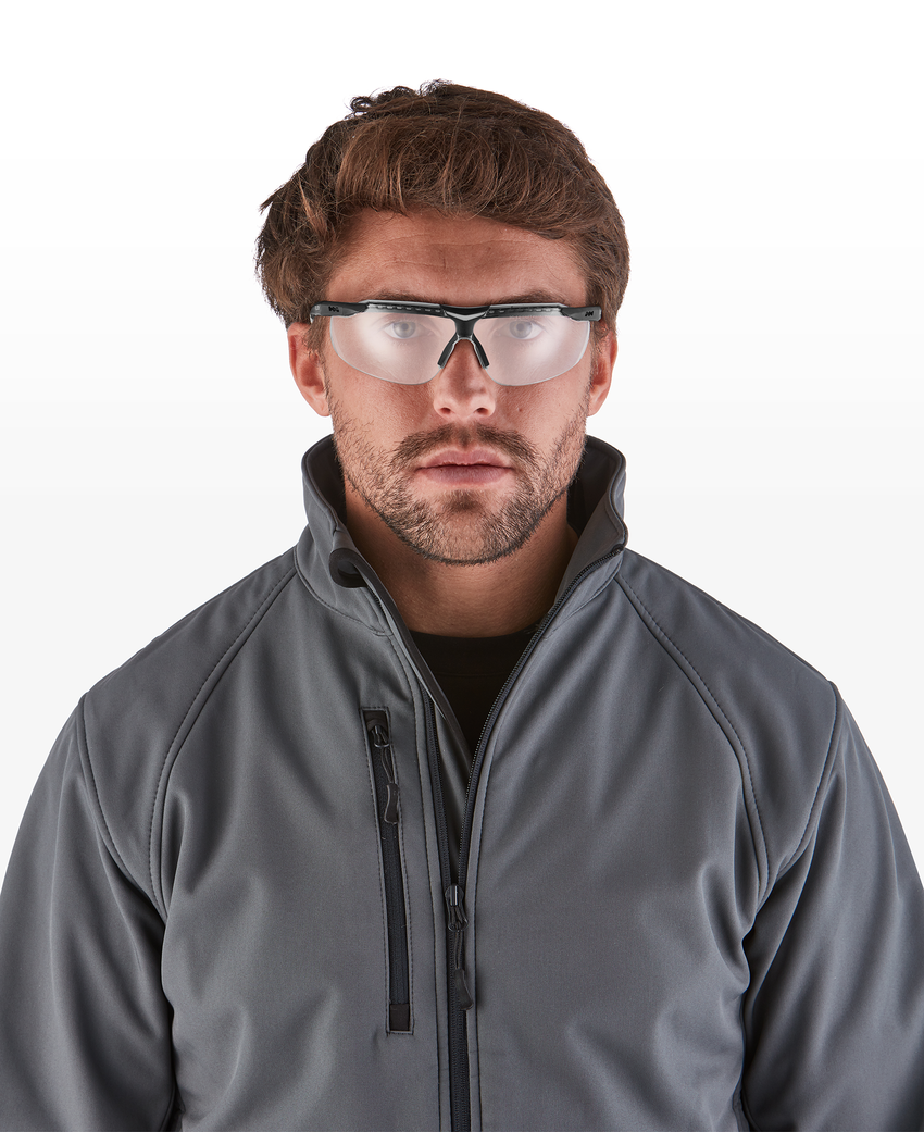 Flux&trade; Clear Performance Fog Technology Lens, Black and Gray Adjustable Frame Safety Glasses