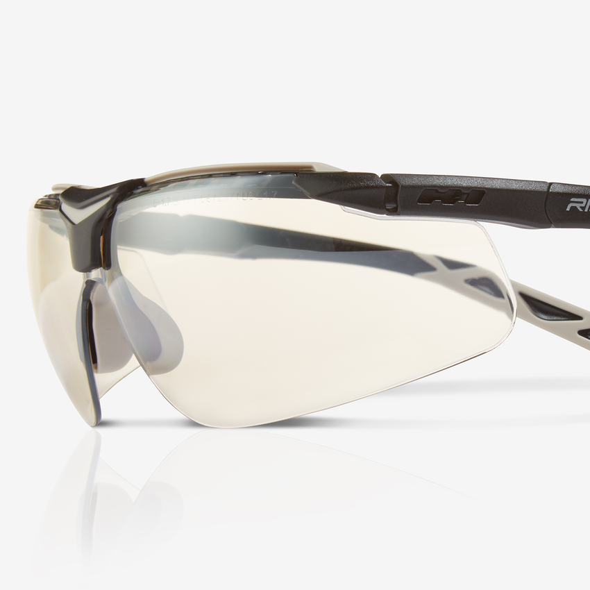 Flux&trade; Indoor/Outdoor Anti-Fog Lens, Black and Gray Adjustable Frame Safety Glasses - LIMITED STOCK