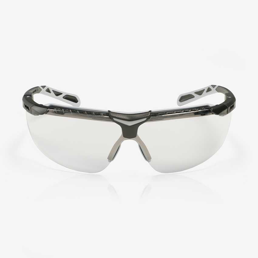 Flux&trade; Indoor/Outdoor Anti-Fog Lens, Black and Gray Adjustable Frame Safety Glasses - LIMITED STOCK