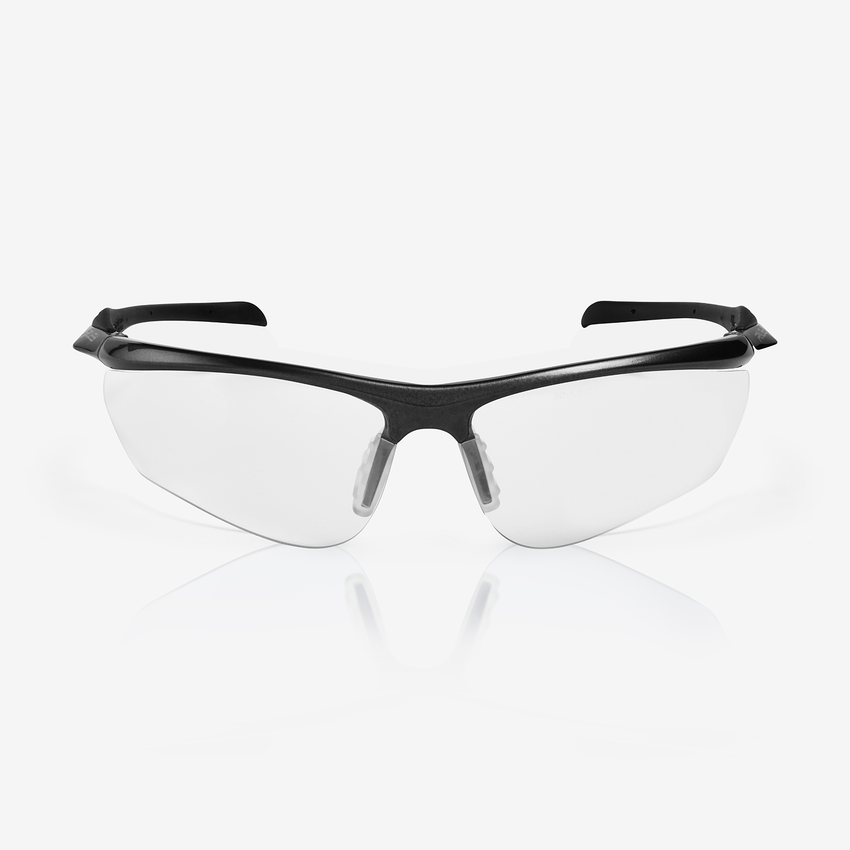 Cypher&trade; Clear Anti-Fog Lens, Shiny Black Frame Safety Glasses