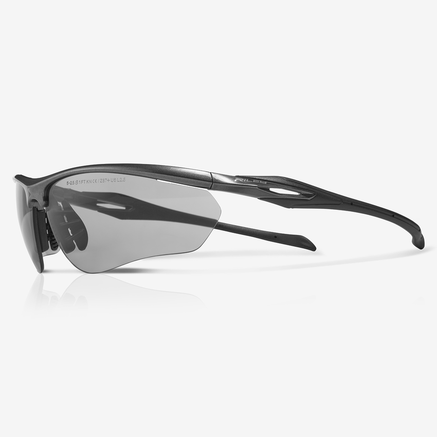 Cypher&trade; Gray Anti-Fog Lens, Shiny Black Frame Safety Glasses
