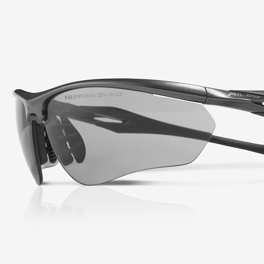 Cypher&trade; Gray Anti-Fog Lens, Shiny Black Frame Safety Glasses