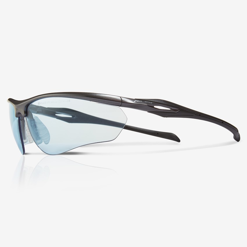 Cypher&trade; Blue Anti-Fog Lens, Shiny Black Frame Safety Glasses