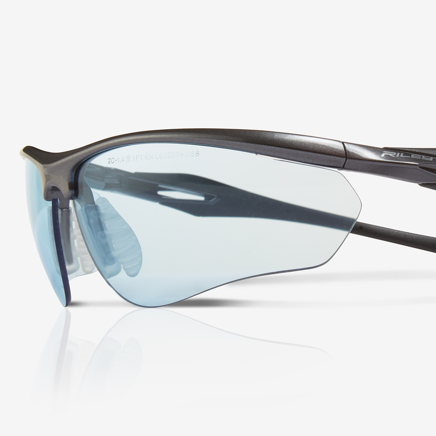 Cypher&trade; Blue Anti-Fog Lens, Shiny Black Frame Safety Glasses