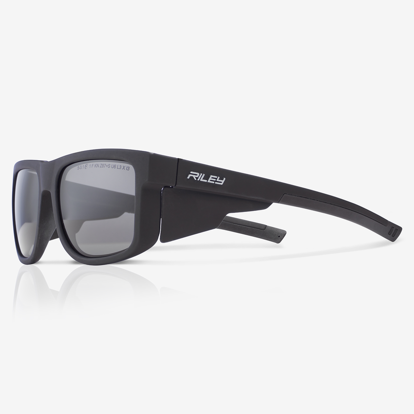 Navigator&trade; Gray Anti-Fog Lens, Matte Black Frame Safety Glasses