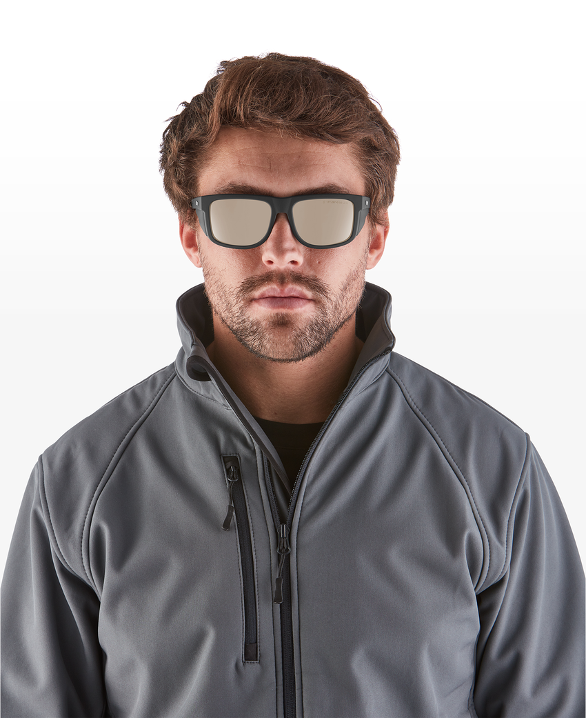 Navigator&trade; Antique Mirror Anti-Fog Lens, Matte Black Frame Safety Glasses