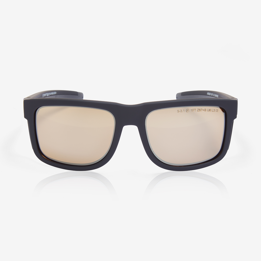 Navigator&trade; Antique Mirror Anti-Fog Lens, Matte Black Frame Safety Glasses