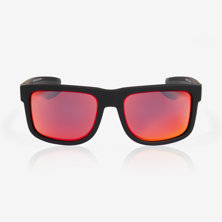 Navigator&trade; Red Fire Mirror Anti-Fog Lens, Matte Black Frame Safety Glasses