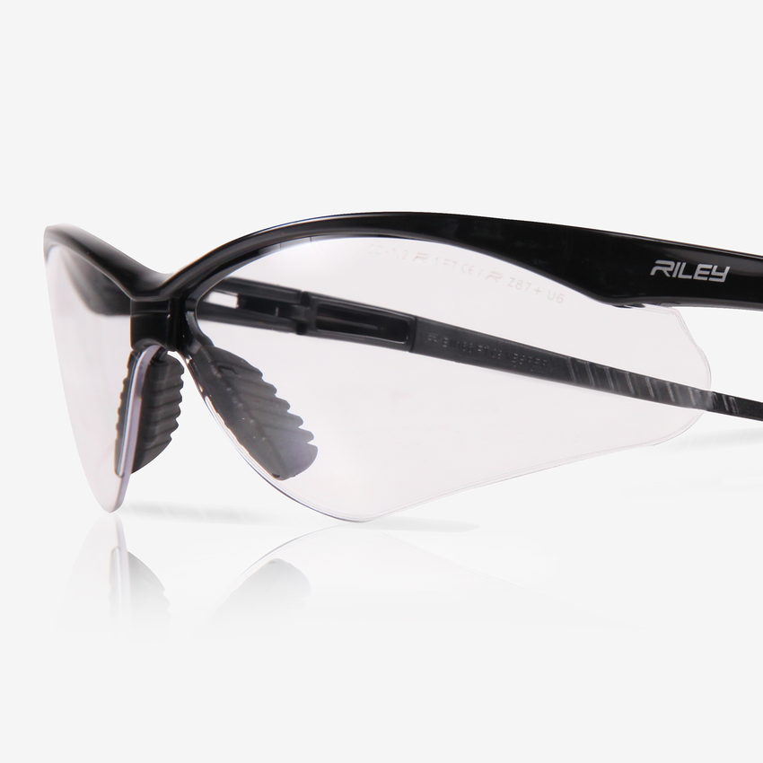 Vesper&trade; Clear Anti-Fog Lens, Shiny Black Frame Safety Glasses