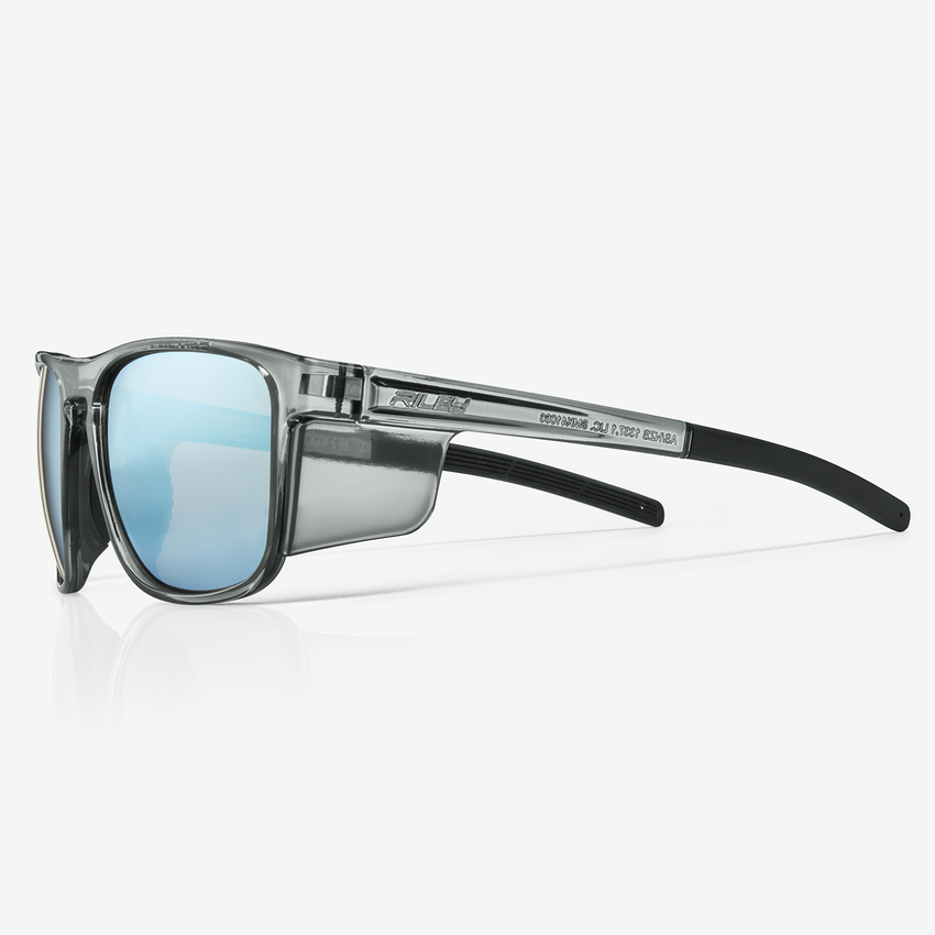 Navigator X Arctic Blue Mirror Anti-Fog Lens, Gray Frame Safety Glasses