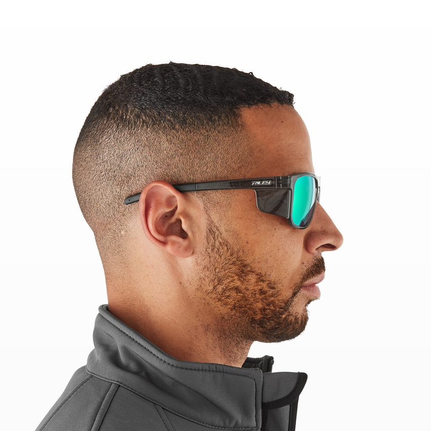 Navigator X Emerald Mirror Anti-Fog Lens, Gray Frame Safety Glasses