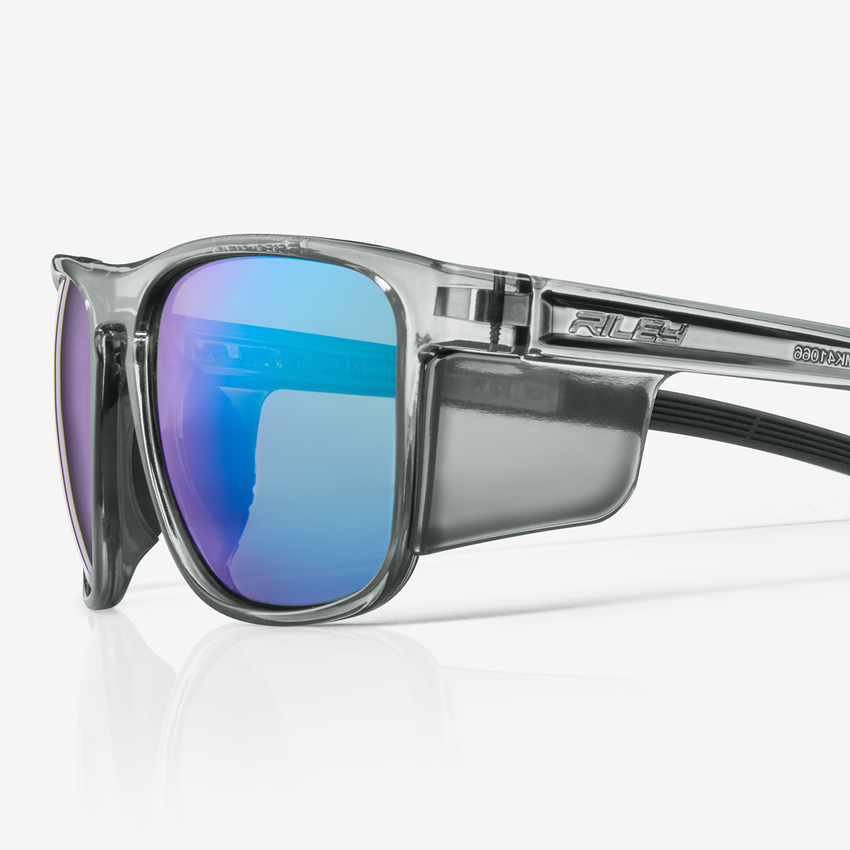 Navigator X Emerald Mirror Anti-Fog Lens, Gray Frame Safety Glasses