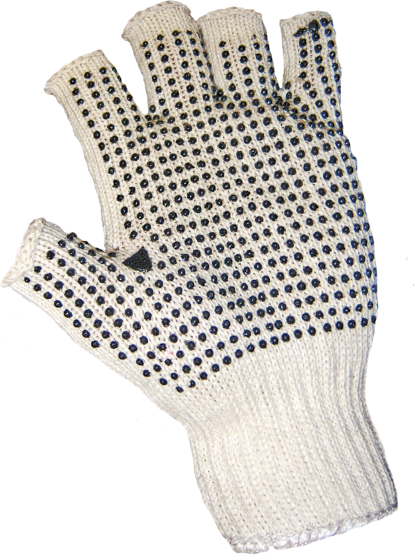 Standard Weight, Economy, Fingerless, PVC Dotted String Knit Gloves