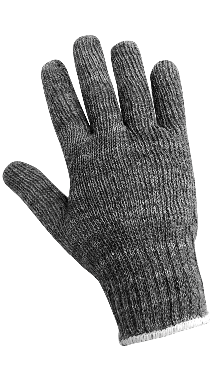 Gray String Knit Gloves