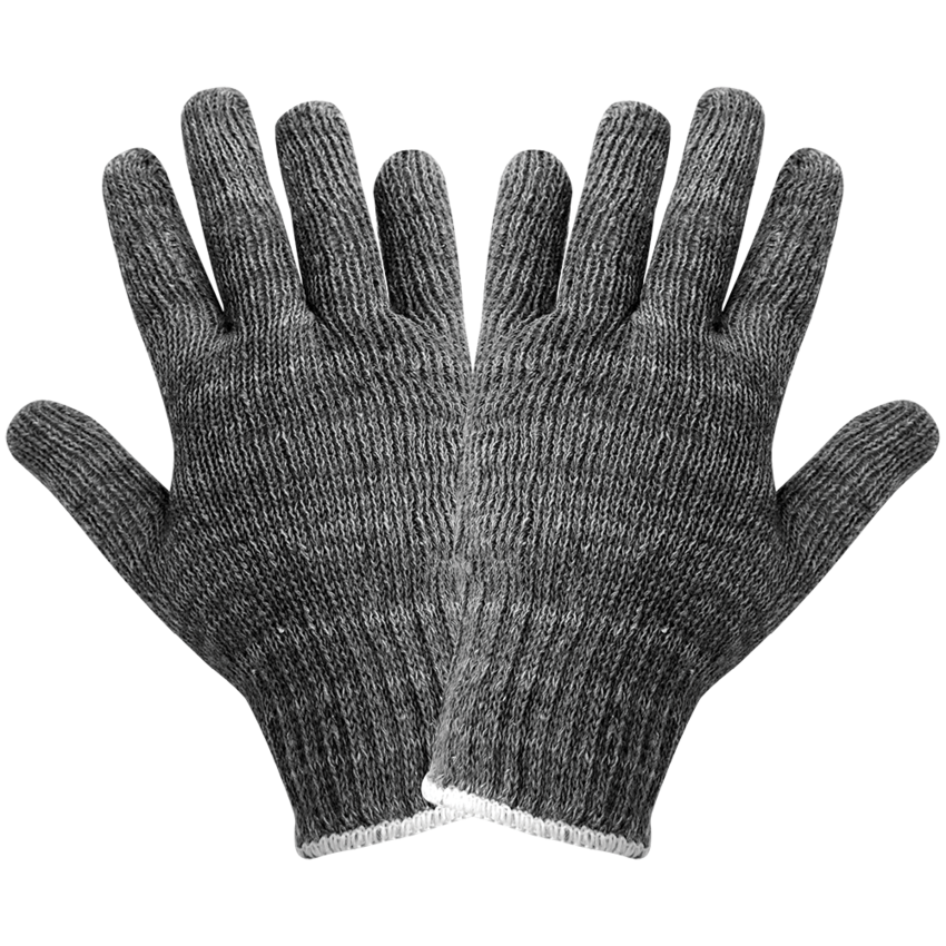 Gray String Knit Gloves