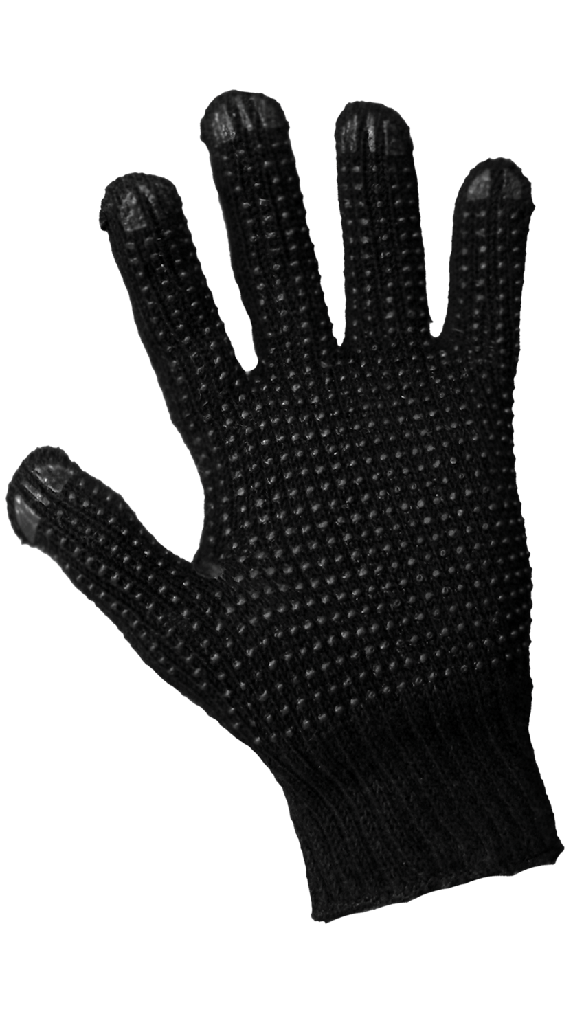 Skeleton-Patterned String Knit Gloves