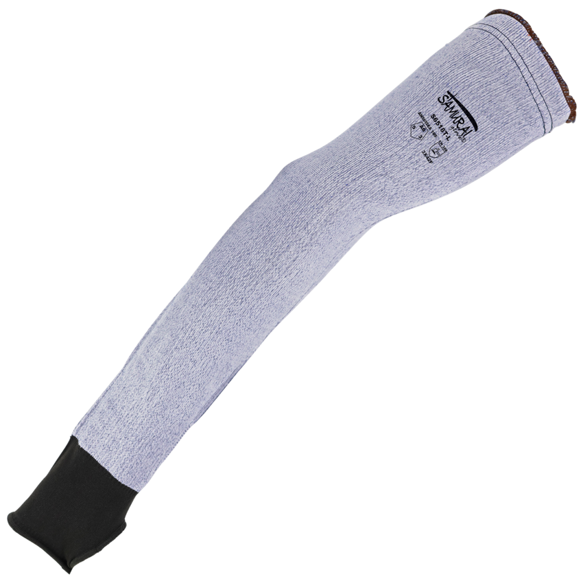Samurai Glove&reg; Blue-and-White 15-Gauge Tuffalene&reg; UHMWPE 18-Inch Sleeves with Cut, Abrasion, and Puncture Resistance