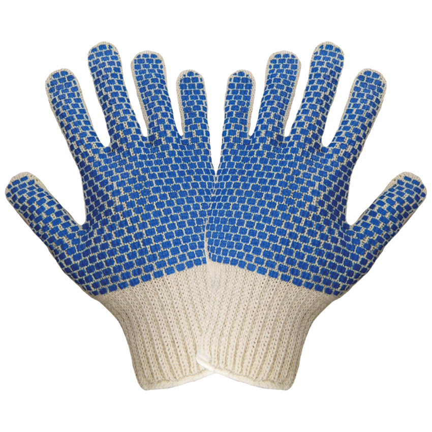 Double-Sided Blue PVC Brick Pattern Gloves