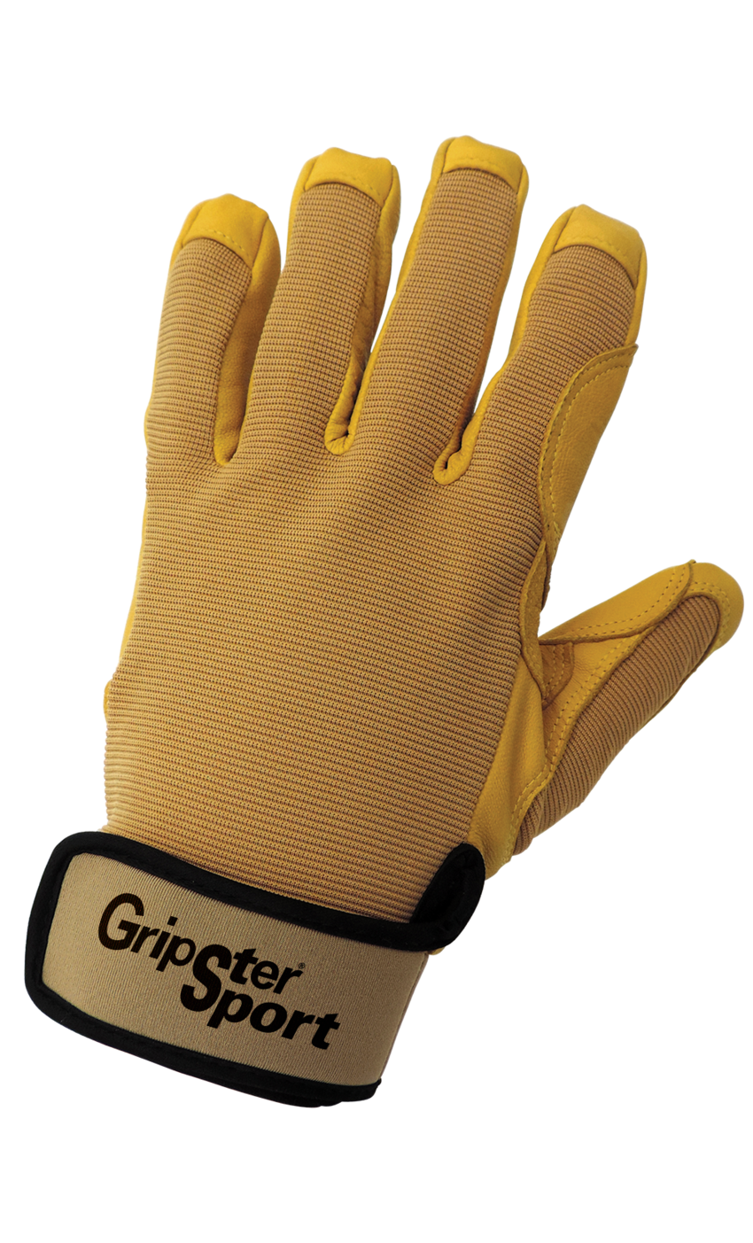 Gripster® Sport Ergonomic Premium-Grade Grain Goatskin Leather Palm Belaying/Rappelling Climbing Gloves