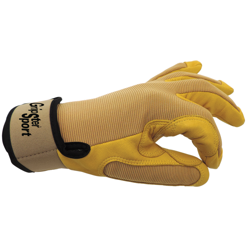 Gripster® Sport Ergonomic Premium-Grade Grain Goatskin Leather Palm Belaying/Rappelling Climbing Gloves