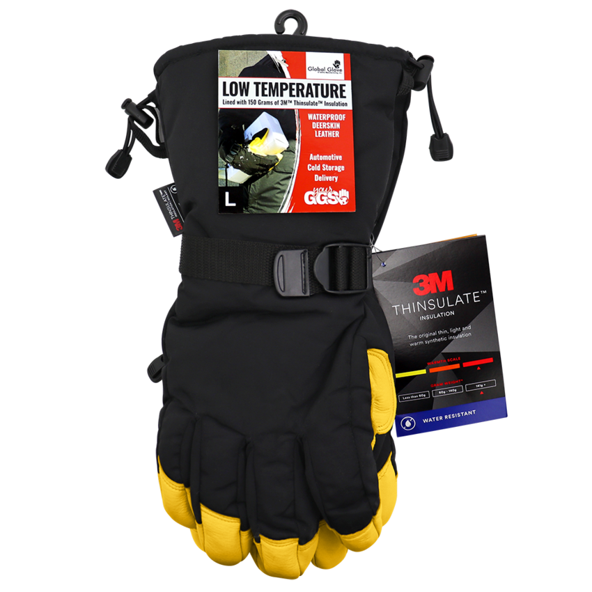 Premium-Grade Grain Deerskin Leather Palm, Low Temperature, Waterproof Gloves Insulated with 3M™ Thinsulate™