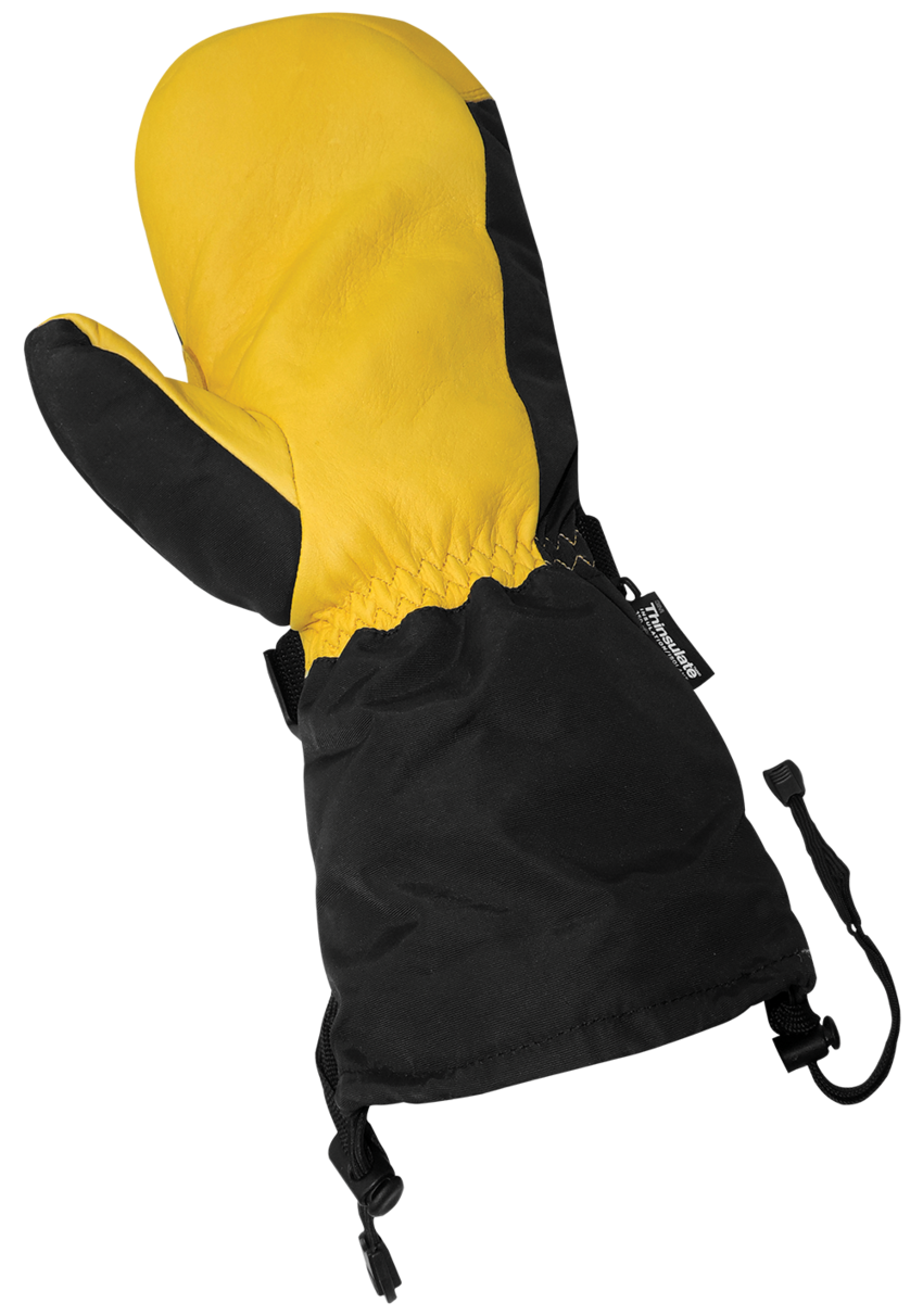 Premium-Grade Grain Deerskin Leather Palm, Low Temperature, Waterproof, Insulated Chopper Mittens