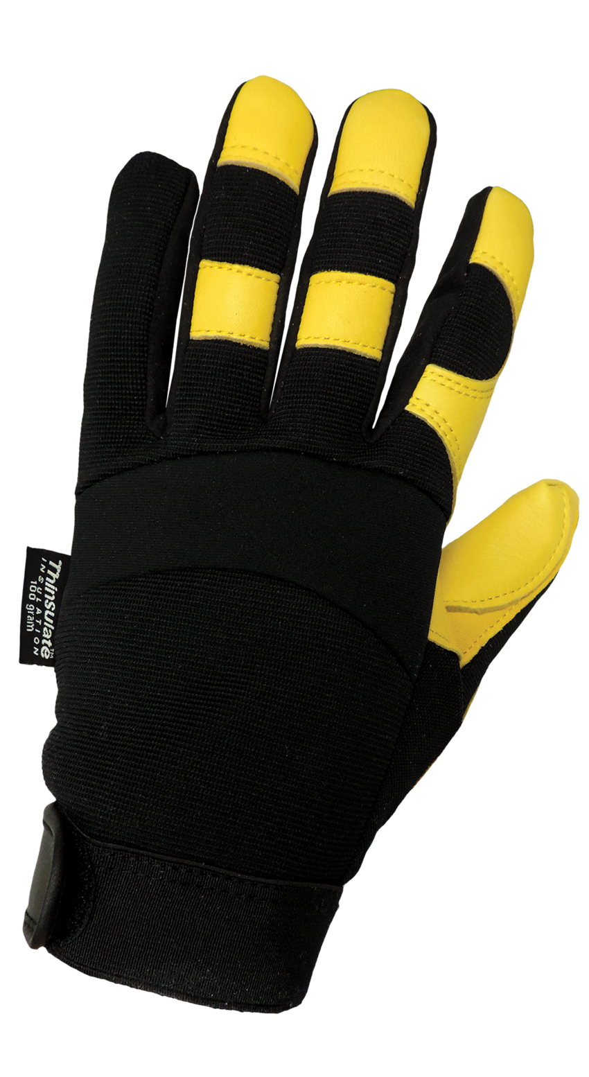 Premium-Grade Grain Deerskin Leather Palm, Low Temperature, Waterproof, Insulated Gloves