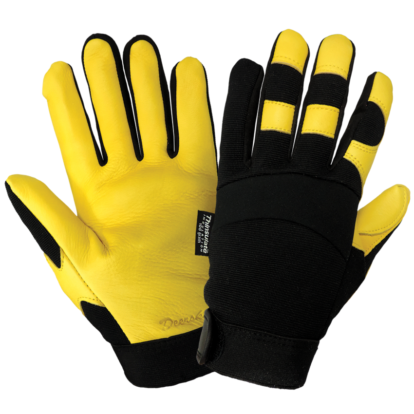 Premium-Grade Grain Deerskin Leather Palm, Low Temperature, Waterproof, Insulated Gloves