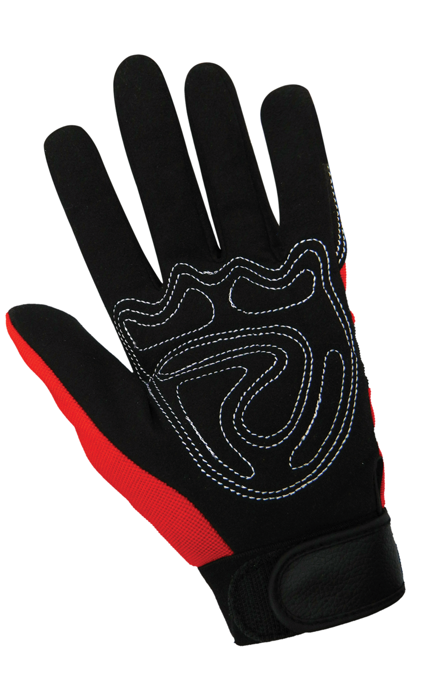 Gripster® Sport Synthetic Leather Palm Performance Mechanics Style Gloves with a Spandex Back