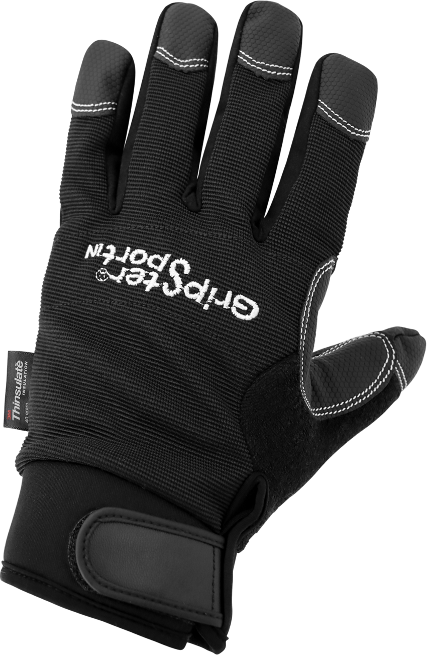 Gripster® Sport Low Temperature, Insulated, Waterproof, Synthetic Leather Palm Performance Gloves with a Spandex Back