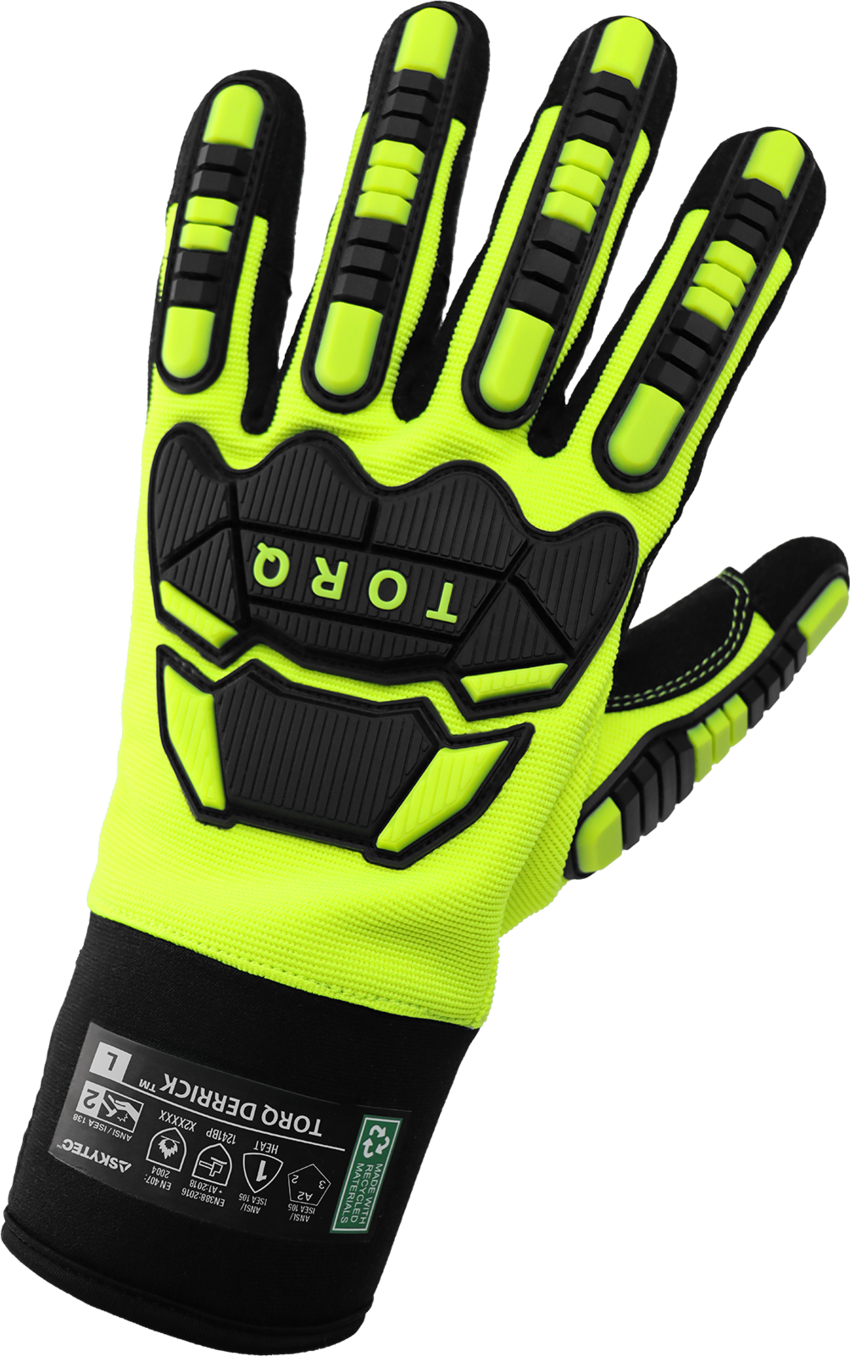 Torq Derrick&trade; Cotton Corded Impact Resistant Gloves with Cut Protection