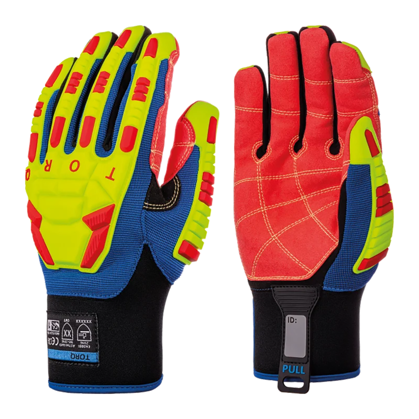 Torq Quantum&trade; High-Visibility Cut and Impact Resistant Gloves with Insulated, Waterproof Liner