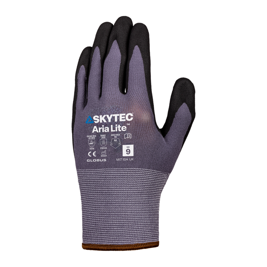 Aria Lite&trade; Nitrile-Coated General-Purpose Gloves with High Breathability and Superior Abrasion Resistance