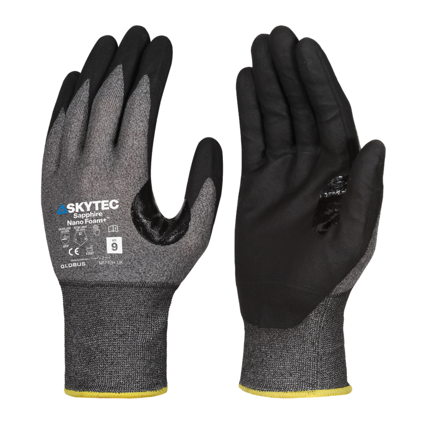 Sapphire Nano Foam+&trade; Ultra-Thin Highly Cut-Resistant Gloves with Nitrile Foam Coating