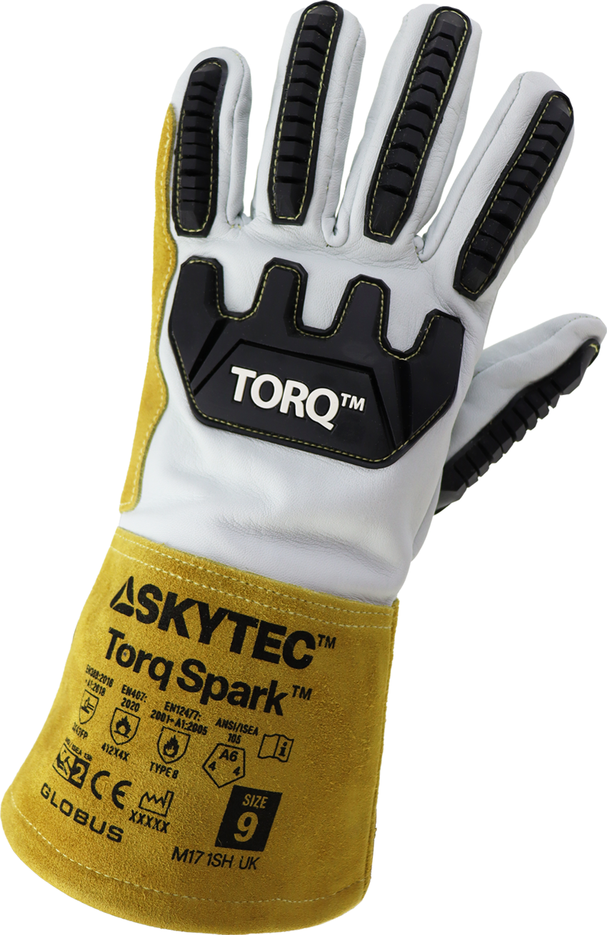 Torq Spark&trade; Premium Vend-Packaged Leather Welding Gloves with Cut and Impact Resistance