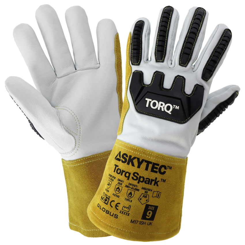 Torq Spark&trade; Premium Vend-Packaged Leather Welding Gloves with Cut and Impact Resistance