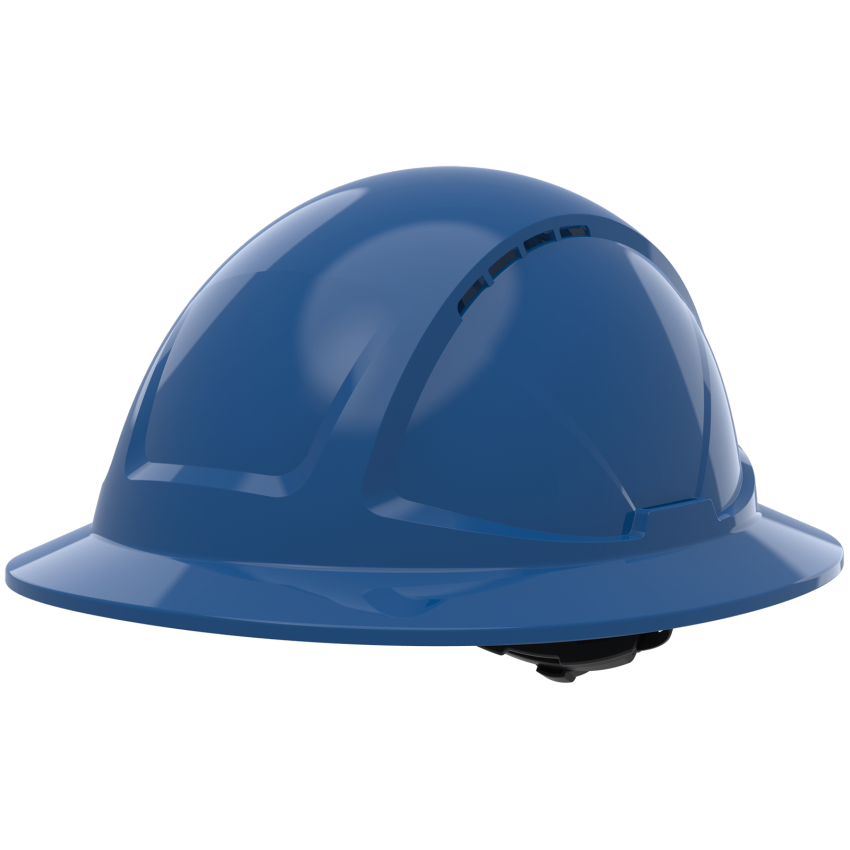 Skytec Radius Blue Vented Full Brim Safety Helmet With CrossShield, Six-Point Textile Suspension and Wheel Ratchet - Class C