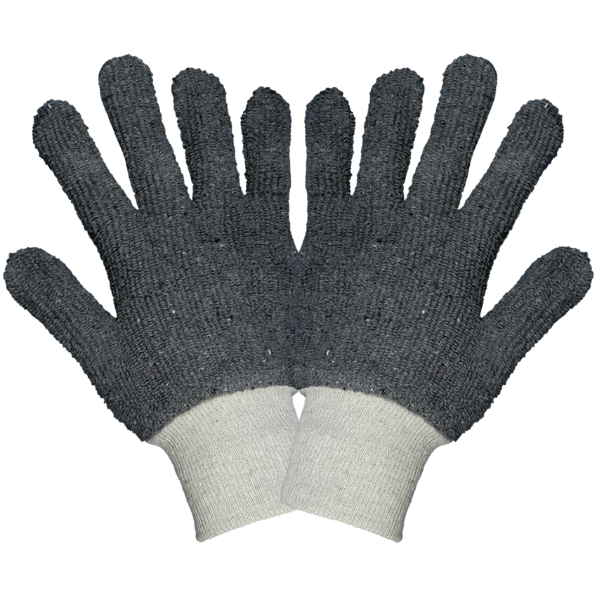 Heavyweight Gray Heat Resistant Terry Cloth Gloves